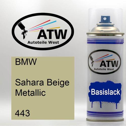 BMW, Sahara Beige Metallic, 443: 400ml Sprühdose, von ATW Autoteile West.